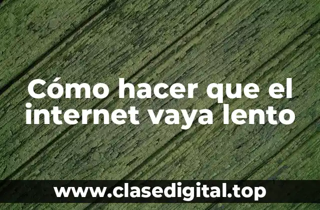 Cómo hacer que el internet vaya lento