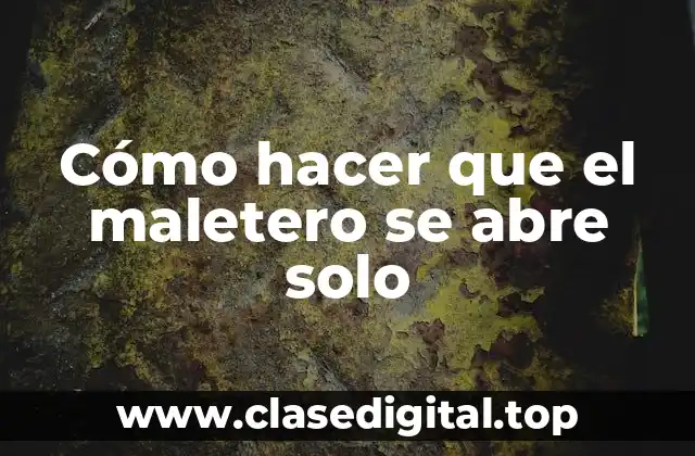 Cómo hacer que el maletero se abre solo