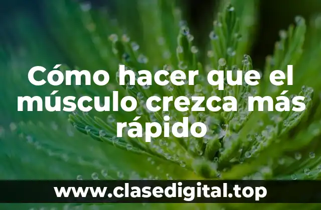 Cómo hacer que el músculo crezca más rápido