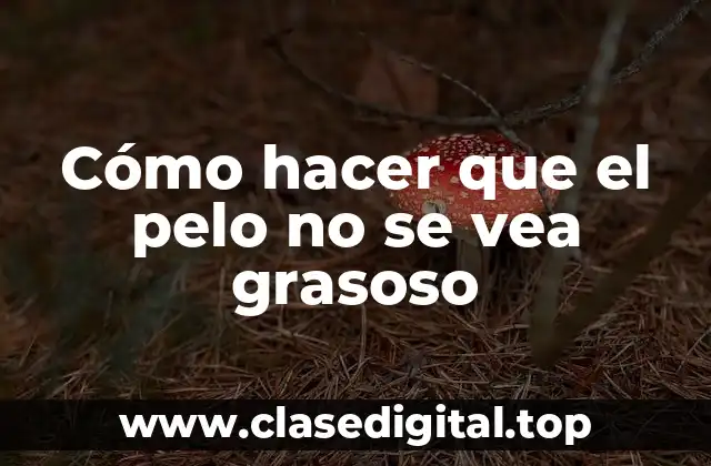 Cómo hacer que el pelo no se vea grasoso