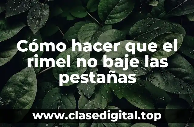 Cómo hacer que el rimel no baje las pestañas