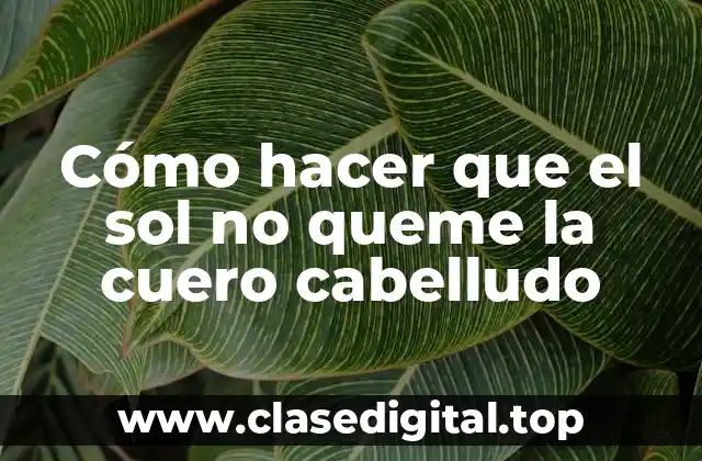 Cómo hacer que el sol no queme la cuero cabelludo