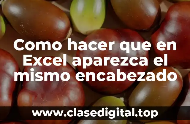 Configurar encabezados en Excel