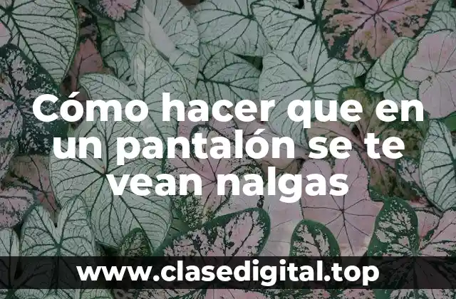 Cómo hacer que en un pantalón se te vean nalgas