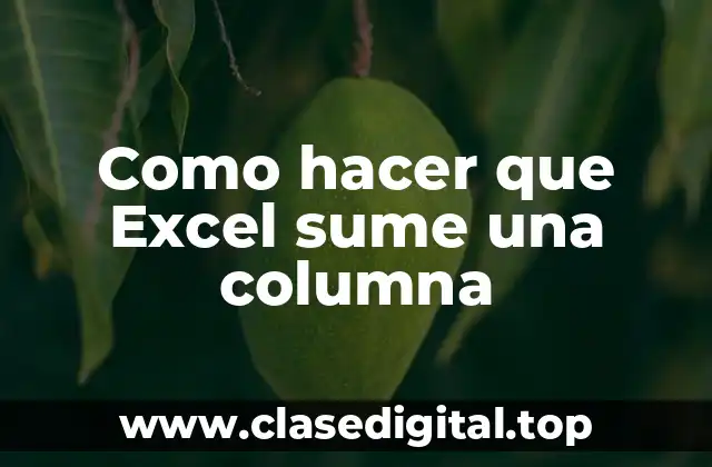 Sumar una columna en Excel