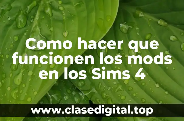 Como hacer que funcionen los mods en los Sims 4