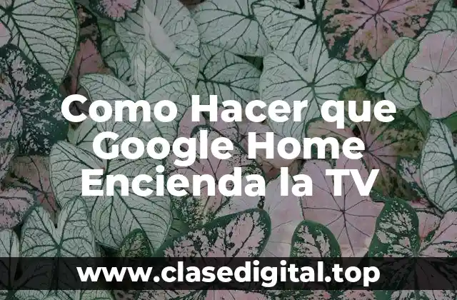 Como Hacer que Google Home Encienda la TV