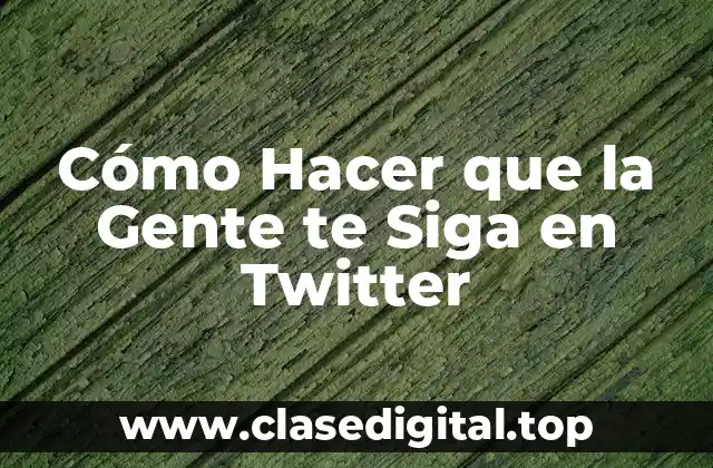 Cómo Hacer que la Gente te Siga en Twitter
