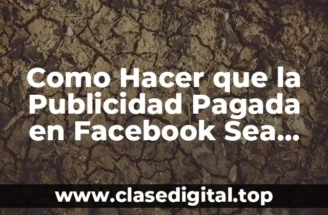 Como Hacer que la Publicidad Pagada en Facebook Sea Efectiva