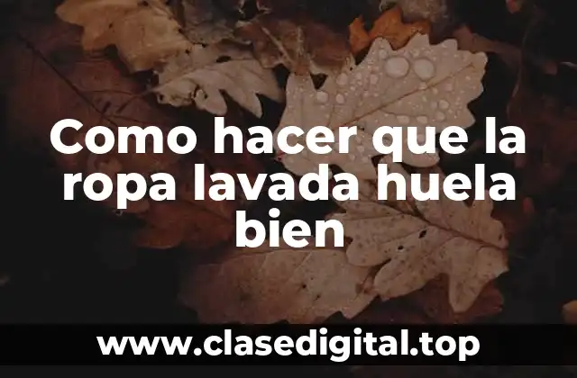 Como hacer que la ropa lavada huela bien