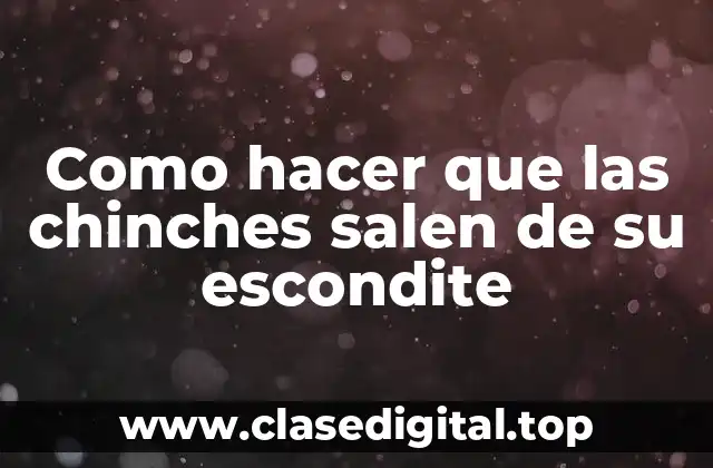 Como hacer que las chinches salen de su escondite