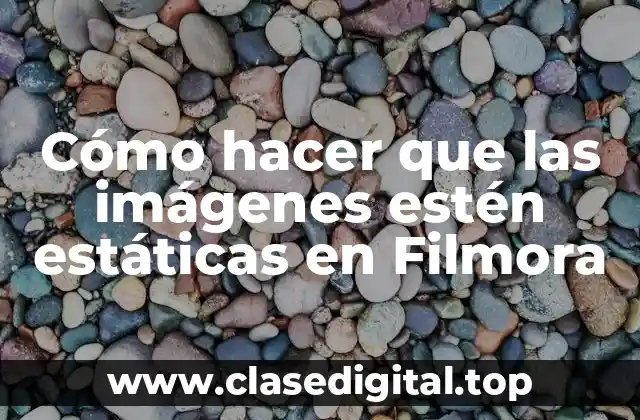 Cómo hacer que las imágenes estén estáticas en Filmora
