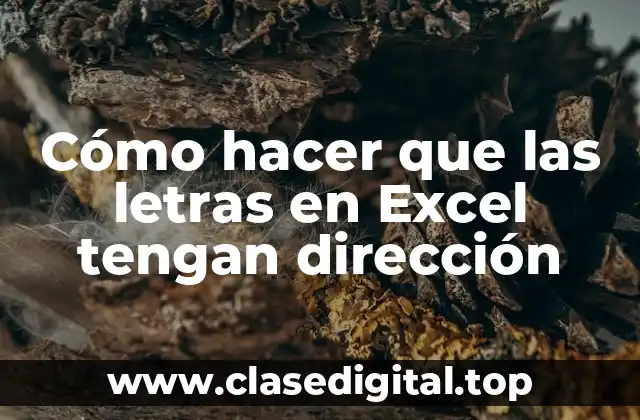 Cómo hacer que las letras en Excel tengan dirección