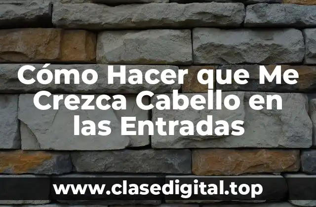 Cómo Hacer que Me Crezca Cabello en las Entradas