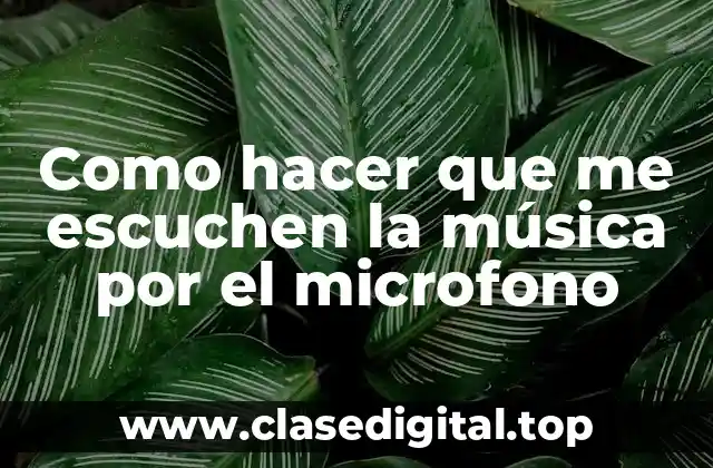 Como hacer que me escuchen la música por el microfono