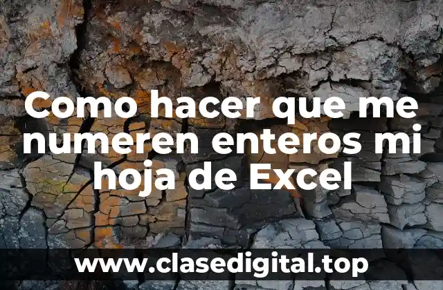 ¿Qué es numerar enteros en Excel?
