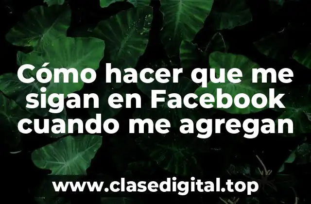 Cómo hacer que me sigan en Facebook cuando me agregan