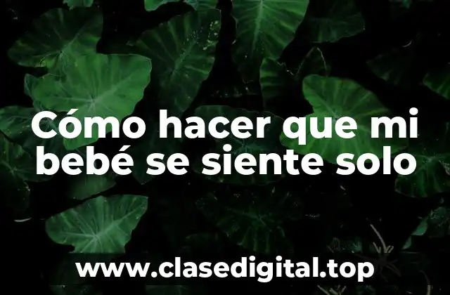 Cómo hacer que mi bebé se siente solo