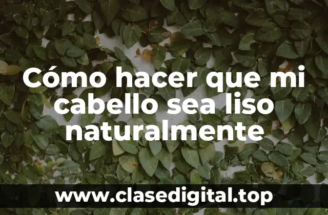 Cómo hacer que mi cabello sea liso naturalmente