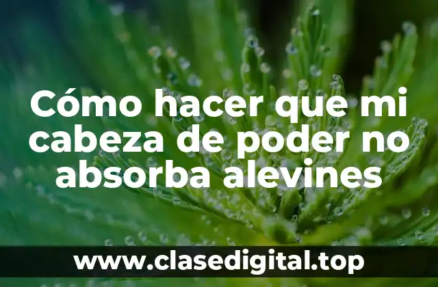 Cómo hacer que mi cabeza de poder no absorba alevines