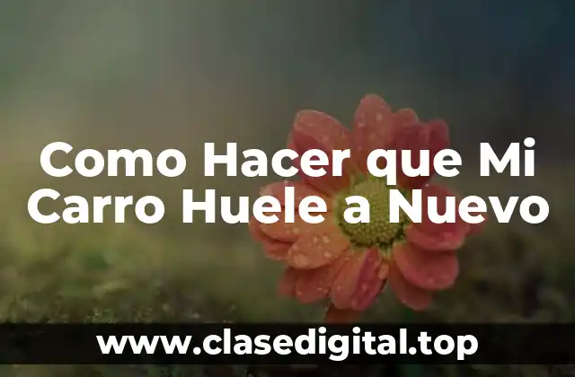 Como Hacer que Mi Carro Huele a Nuevo