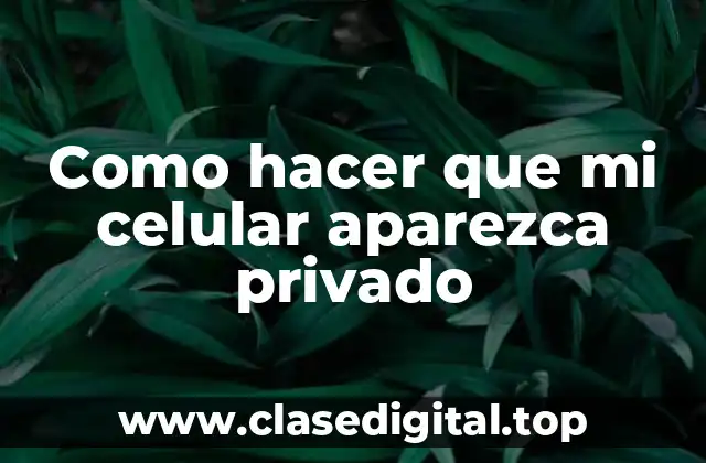 Como hacer que mi celular aparezca privado