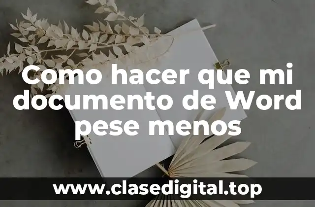 Como hacer que mi documento de Word pese menos