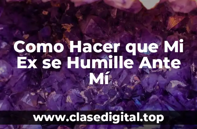 Como Hacer que Mi Ex se Humille Ante Mí