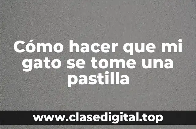 Cómo hacer que mi gato se tome una pastilla