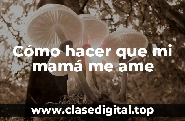 Cómo hacer que mi mamá me ame
