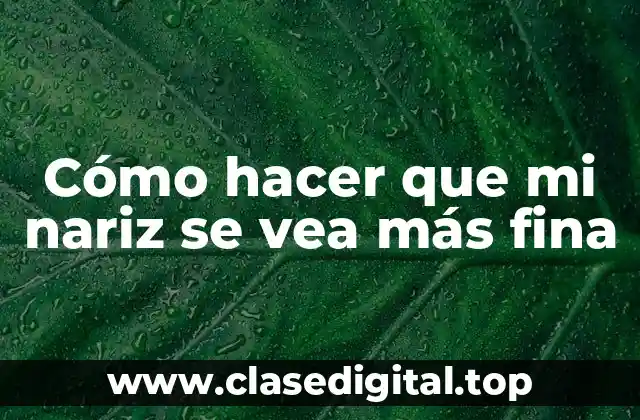 Cómo hacer que mi nariz se vea más fina