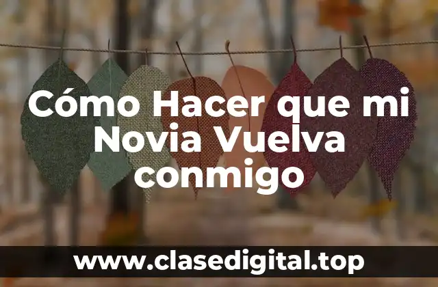 Cómo Hacer que mi Novia Vuelva conmigo