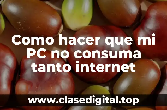Como hacer que mi PC no consuma tanto internet