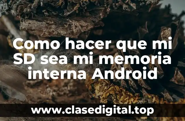 Como hacer que mi SD sea mi memoria interna Android