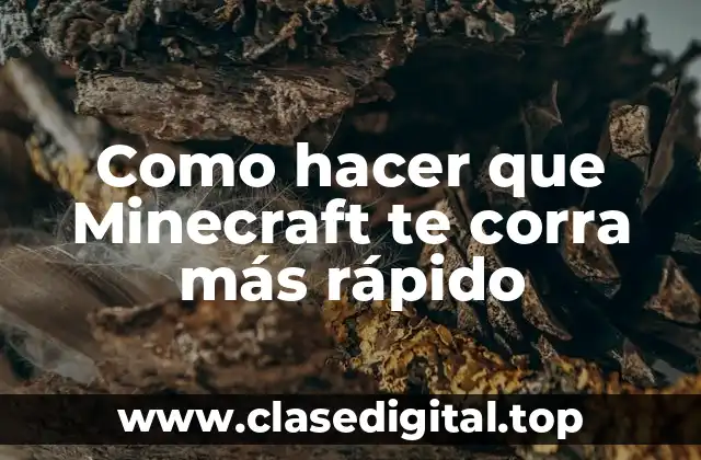 Como hacer que Minecraft te corra más rápido