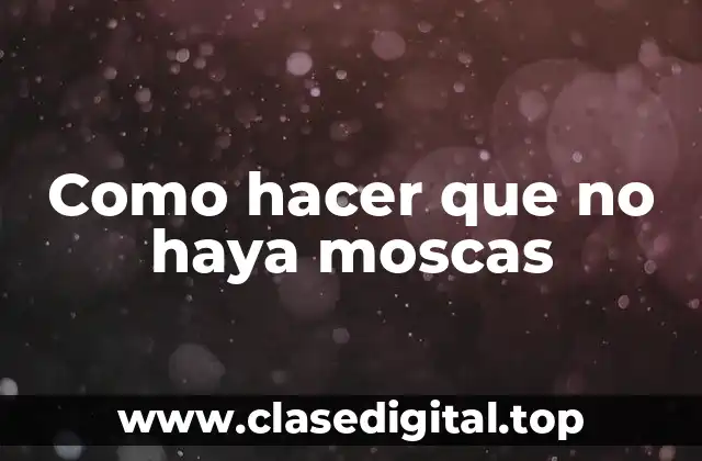 Como hacer que no haya moscas