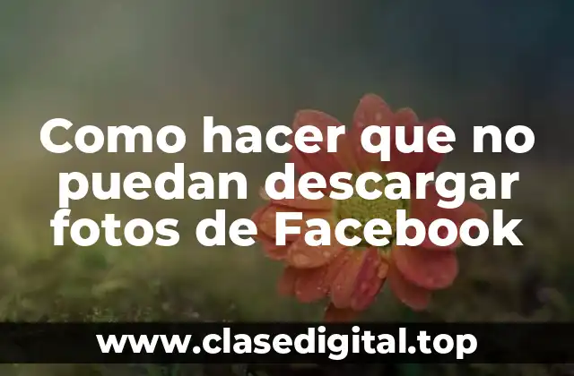 Como hacer que no puedan descargar fotos de Facebook