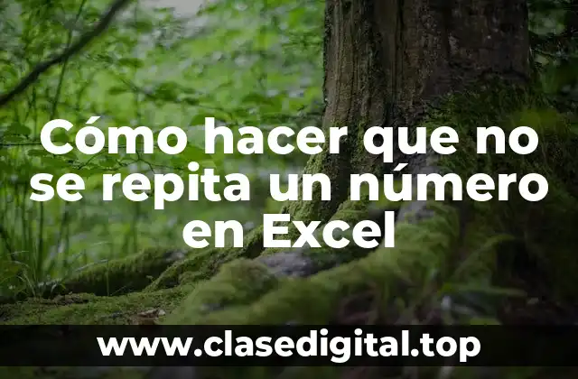Cómo hacer que no se repita un número en Excel