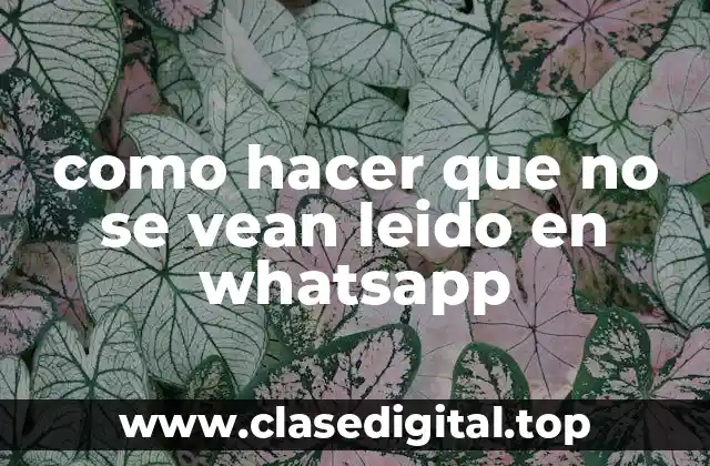como hacer que no se vean leido en whatsapp