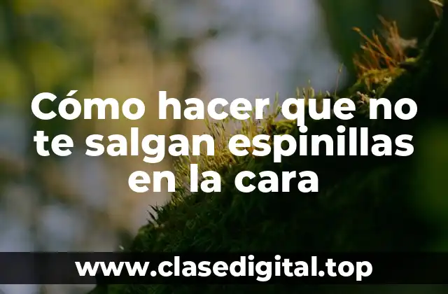 Cómo hacer que no te salgan espinillas en la cara