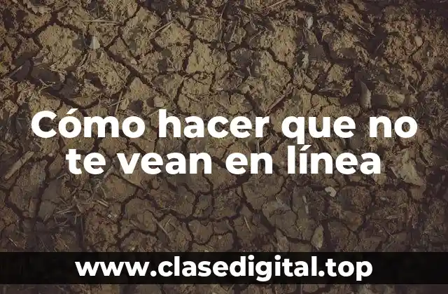 Cómo hacer que no te vean en línea