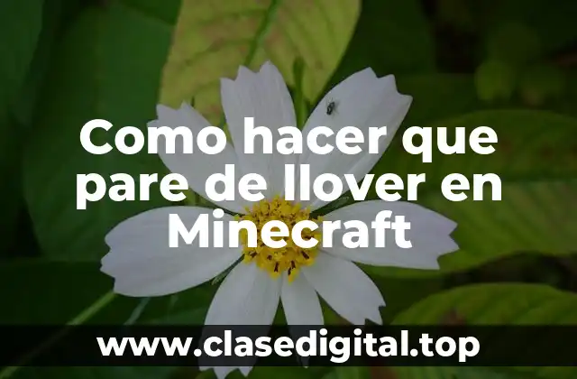 Como hacer que pare de llover en Minecraft