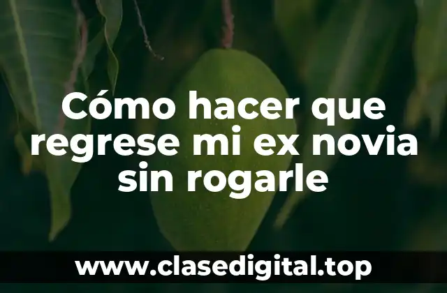 Cómo hacer que regrese mi ex novia sin rogarle