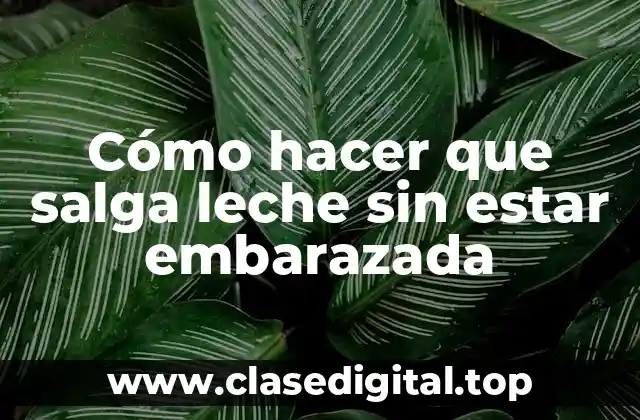 Cómo hacer que salga leche sin estar embarazada