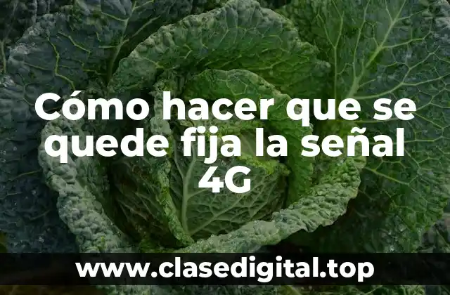 Cómo hacer que se quede fija la señal 4G