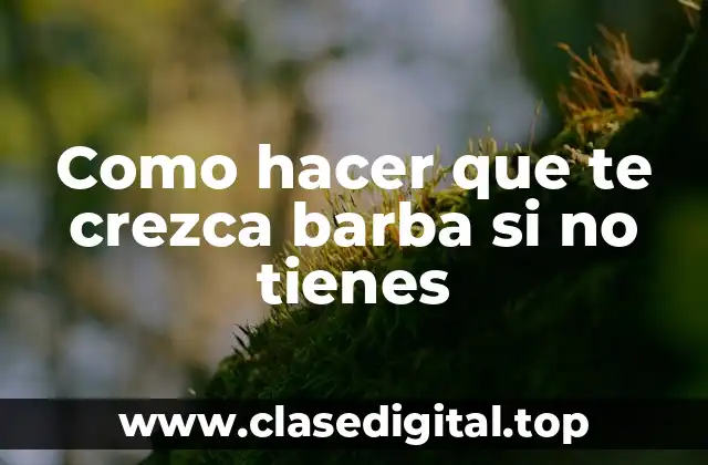 Como hacer que te crezca barba si no tienes
