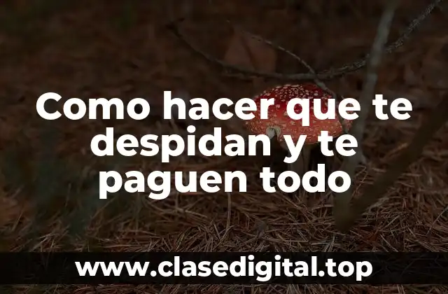 Como hacer que te despidan y te paguen todo