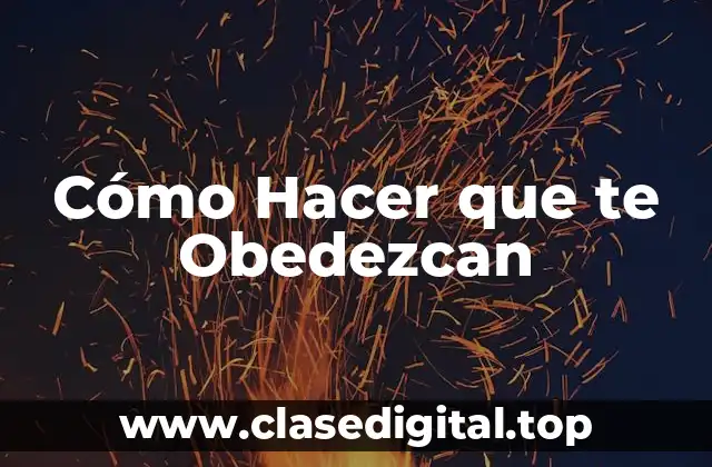 Cómo Hacer que te Obedezcan