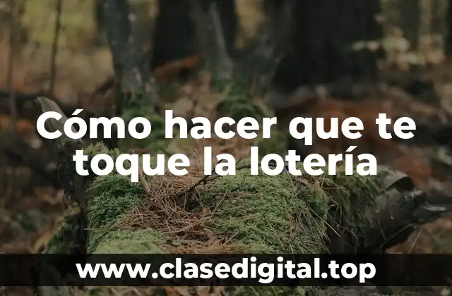 Cómo hacer que te toque la lotería