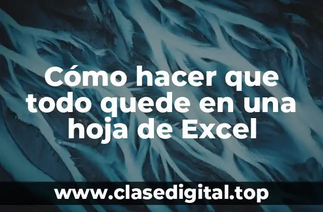 Cómo hacer que todo quede en una hoja de Excel